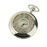 New Mens Stainless Steel Case White Dial Antique Pocket Watch with Chain