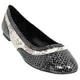 Michael Antonio Python Print Round Toe Flats - Black