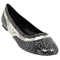 Michael Antonio Python Print Round Toe Flats - Black