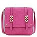 Double Compartment Large Flapover Crossbody Bag (Fuchsia)