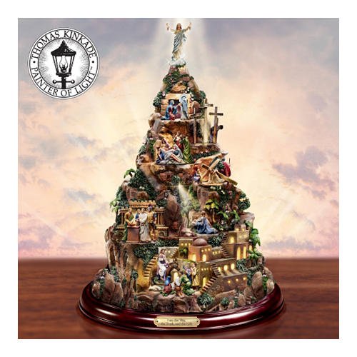 Thomas Kinkade Christian Tabletop Home Decor: Faith Mountain by Hawthorne Village