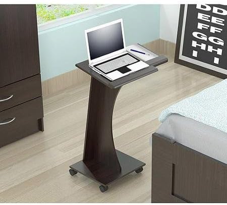 Rolling Laptop Cart, Espresso-Wengue Finish