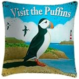 Visit The Puffins Cushion - Martin Wiscombe