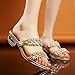 Maybest Womens Fashion Faux Rhinestone Mid Heel Open Toe Sandal Slippers