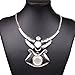 Vintage Style Tibet Silver Tribal Flat Plaque Pendant Chain Bib Necklace