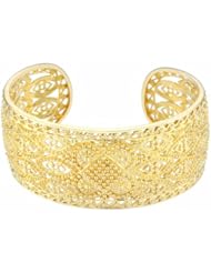 Gold Over Sterling Silver Baroque-Inspired Bangle Bracelet