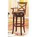 Brown finish wood frame bar stool with bycast leather seat 30" seat height