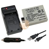 Canon LP-E5 LPE5 Battery + Charger + 10FT Type A to Mini 5-Pin Type B USB Data Cable for EOS 450D / Rebel Xsi / Kiss X2