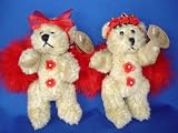5.5 Inches Angel Fairy Teddy Bear Toy Ornament , 2 Pcs/set