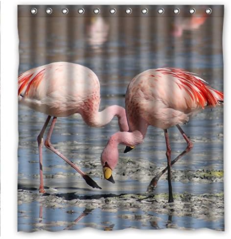 SANMOU Custom Flamingo Pattern Shower Curtain Waterproof Polyester Bathroom 66" x 72",about 167cm x 183cm