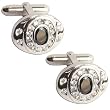Shirt Cufflinks Pair Sterling Silver Onyx Gemstone (cflng239)