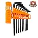 Pro Series 9-Piece Hex Key Wrench Set with 4 position holder - 2-in-1 Torx + Ball End...