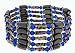 Magnetic Wrap Necklace/Bracelet - Dark Blue Cloisonne 36 Inches in Length