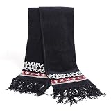 Chenille Snow Flakes Scarf(01)-Navy Red W31S47C