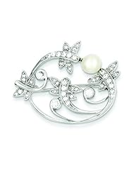 Sterling Silver Cubic Zirconia Pin