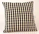 Wabi Sabi Rectangular Pillow Black and Tan Check