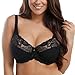 La Isla Women's Full Coverage Underwire Non Padded Lace Sheer Minimizer Bra