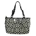 Authentic Coach Signature Pleated East West Gallery Tote 14281 Black/White