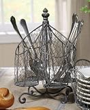 Shabby Cottage Chic Wire Cutlery Silverware Caddy