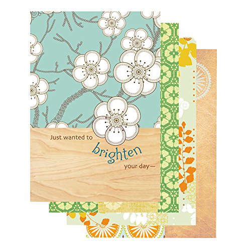 DaySpring Thinking of You Greeting Card with Embossed White Envelopes, 12 Count, Joyful Thoughts (74876)