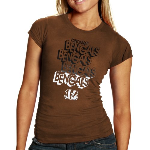 Cincinnati Bengals Ladies Hitch & Go Tri-Blend Heathered T-Shirt - Bronze (Small)