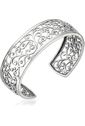 Sterling Silver Filigree Cuff Bracelet, 6.5"