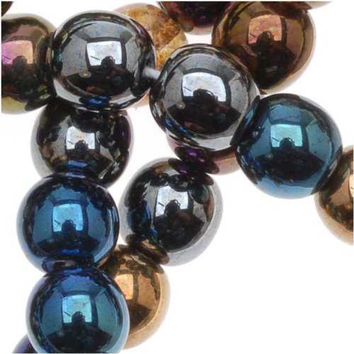 Czech Glass Druk Round 6mm Heavy Metal Mix (50 Beads)