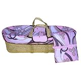Retro Flowers Pink/chocolate Moses Basket