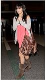 JJ Winters Brown Distressed Leather Tassel Bag As Seen on Vanessa Hudgens
