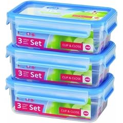 EMSA 508558 Gesunde Frische, Frischhaltedose Clip & Close 3x 1 Liter 3-er Set