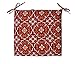 BOSSIMA Indoor Outdoor Comfort Chair Pads Replacement Patio Seat Cushions Set of 2 Red Damask