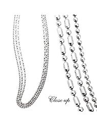 925 Silver Triple Strand Bead Chain 18 , 20 or 24 IN
