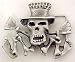 Dancing Top Hat Skeleton Pewter Belt Buckle Skull