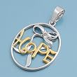 Sterling Silver - Pendant - Hope With Ribbon And Bow - 24mm Height