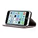 iPhone 5C Case, JAMMYLIZARD Leather [SWISS] Wallet Flip Cover, Brown with integrated magnetic closure