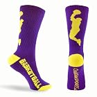 Basketball Socks Half Cushioned Crew Socks - Purple/Yellow