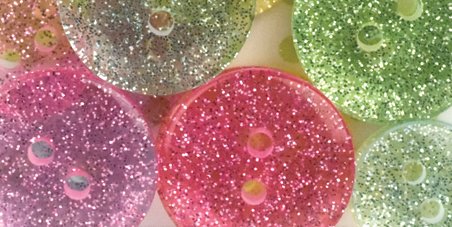 American Crafts Elements Glitter Buttons, Pastels