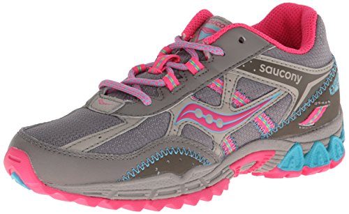 Saucony Girls Excursion Running Shoe ,Grey/Pink,4 M US Big K