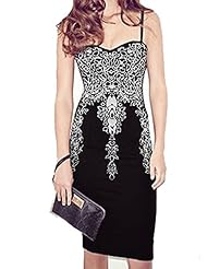 Sexy Polyester Sweetheart Cutout Spaghetti Strap Cocktail Floral Print Club Dress/Party Dress/Midi Dress 