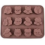 Chawoorim 12 Owls Silicone Cake Bread Chocolate Jelly Candy Baking Mould Craft Mold
