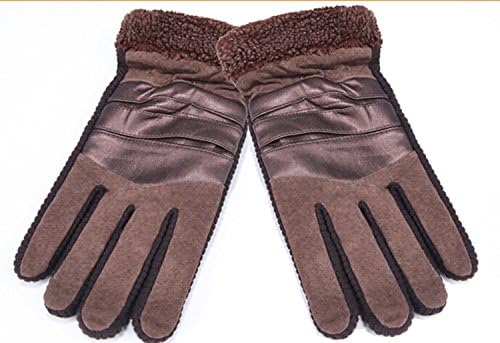 CooSports Men¡¯s Full Finger Fleece Thickened Outdoor Skiing Cycling Glove One Size Coffee