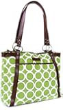 Kailo Chic Pleated Laptop Tote - Green Circles