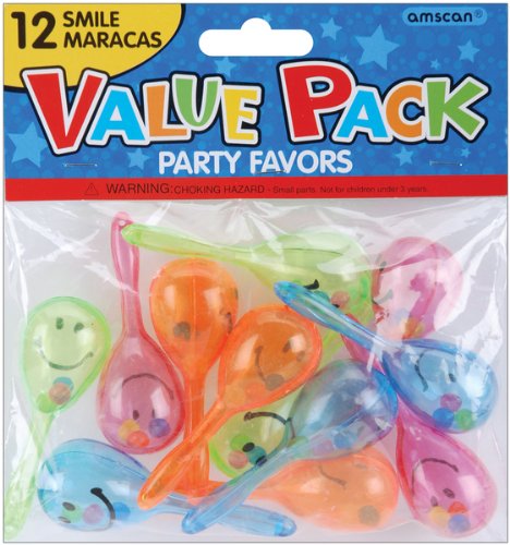 Party Favor 12-Pack: Smile Maraca