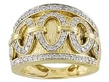 10KT .75CTW DIAMOND POLISHED AND TEXTURED OVAL LINK DESIGN RING