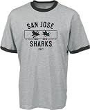 San Jose Sharks -Grey- Logo History Ringer T-Shirt