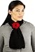 Handmade Artisan Lightweight Pure Alpaca Natural Fiber Scarf - Girls and Teens - Classic Black with Crocheted Flower Pin (100% Crocheted By Hand)