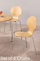 Set of 4 Lightweight & Stackable Natural Seat Muller Dining Chairs
