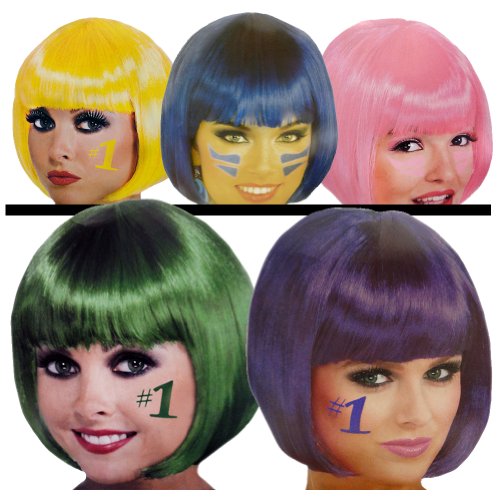 BeWild Colored Short Hair Costume Bob Wigs