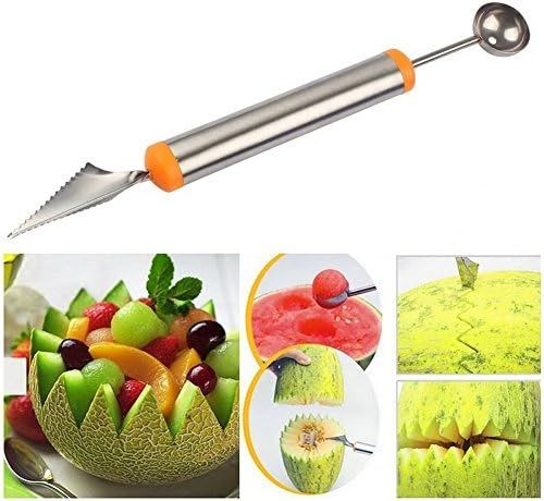 2X Multifunction Melon Baller Make Melon Balls With Fruit Carving Knife Kitchen Tool
