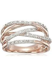 10k Rose Gold Woven Diamond Ring (1/7 cttw, I-J Color, I2-I3 Clarity)